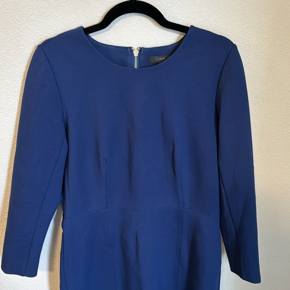 JCrew Stretchy Blue Work Dress - Picture 2 of 9